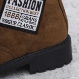 Winter Thick Sole Lace-Up Low Heel Decorated Martin Boots Women's Shoes