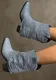 Pointed Mid-Tube Stacked Boots Women Autumn Thick Heel Martin Boots High Heel Denim Boots