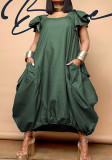 Fashion Solid Color Loose Plus Size Dress