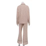 Spring And Autumn Printed Casual Fashion Loose Long Sleeve Shirt Trousers Women's Two-Piece Suit