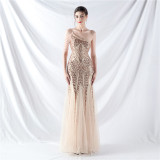 Plus Size Women Sequined Formal Party Maxi Evening Dress