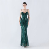 Plus Size Women Sequined Formal Party Maxi Evening Dress