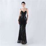 Plus Size Women Sequined Formal Party Maxi Evening Dress