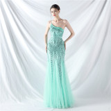 Plus Size Women Sequined Formal Party Maxi Evening Dress