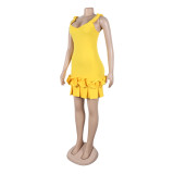 Women Pleated Lace Backless Bodycon Dress