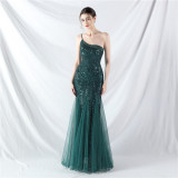 Plus Size Women Sequined Formal Party Maxi Evening Dress
