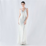 Plus Size Women Sequined Formal Party Maxi Evening Dress