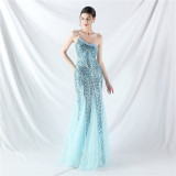 Plus Size Women Sequined Formal Party Maxi Evening Dress