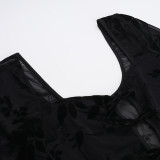 Women Sexy Hollow Mini Bodycon Dress