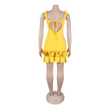Women Pleated Lace Backless Bodycon Dress