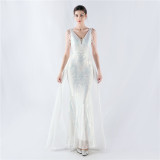Plus Size Women Sequined Formal Party Maxi Evening Dress