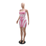 Women Strap Sexy Beaded Party Bodycon Dress
