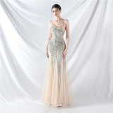 Plus Size Women Sequined Formal Party Maxi Evening Dress