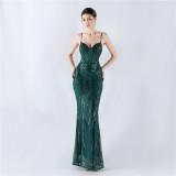 Plus Size Women Sequined Formal Party Maxi Evening Dress
