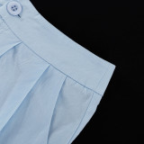 Women's Long Sleeve Shirt Skirt Two-Piece Set