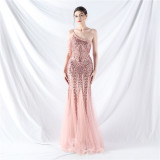 Plus Size Women Sequined Formal Party Maxi Evening Dress