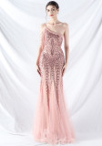 Plus Size Women Sequined Formal Party Maxi Evening Dress