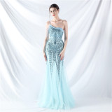 Plus Size Women Sequined Formal Party Maxi Evening Dress