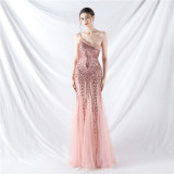 Plus Size Women Sequined Formal Party Maxi Evening Dress