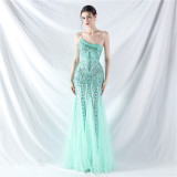 Plus Size Women Sequined Formal Party Maxi Evening Dress