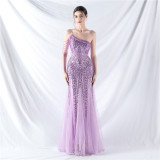 Plus Size Women Sequined Formal Party Maxi Evening Dress