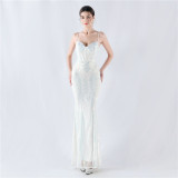 Plus Size Women Sequined Formal Party Maxi Evening Dress