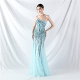 Plus Size Women Sequined Formal Party Maxi Evening Dress