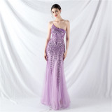 Plus Size Women Sequined Formal Party Maxi Evening Dress
