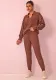 Autumn Winter Women Fashion Solid Color Sweater Trousers Knitting Two-Piece Set