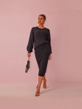 Autumn Winter Women's Clothing Fashionable Knit Sweater Skirt Women's Suit