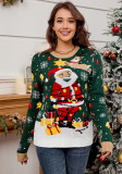 Autumn Winter Santa Claus Round Neck Pullover Plus Size Women's Christmas Sweater