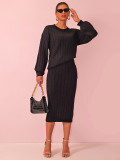 Autumn Winter Women's Clothing Fashionable Knit Sweater Skirt Women's Suit