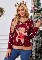 Casual Women Autumn Winter Long-Sleeved Pullover Christmas Sweater