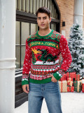 Jacquard Long Sleeve Christmas Men's Autumn Winter Casual Pullover Knitting Sweater