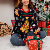 Women's Casual Loose Christmas Tree Contrast Jacquard Sweater