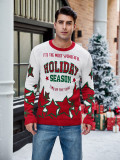 Jacquard Long Sleeve Christmas Men's Autumn Winter Casual Pullover Knitting Sweater
