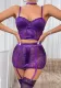 Sexy Lingerie Women's Lace Hollow Body Shaping See-Through Underwear Set
