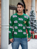 Jacquard Long Sleeve Christmas Men's Autumn Winter Casual Pullover Knitting Sweater