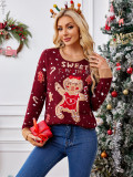 Casual Women Autumn Winter Long-Sleeved Pullover Christmas Sweater