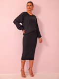 Autumn Winter Women's Clothing Fashionable Knit Sweater Skirt Women's Suit
