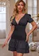 Women's Sexy Low Back Tie Deep V-Neck Slim Short Dress
