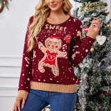 Casual Women Autumn Winter Long-Sleeved Pullover Christmas Sweater