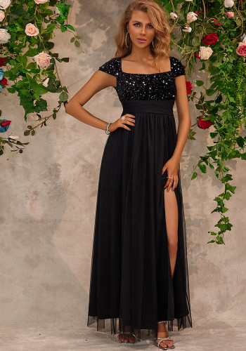 Summer Women's Clothing Sequin Mesh Dress Bridesmaid Evening Dress