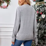 Loose Casual Parent-Child Autumn Winter Lantern Gray Pullover Christmas Knitting Sweater