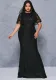 Plus Size Women's Short Sleeve Round Neck Formal Party Sequin Evening Gown