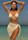 Sexy Solid Color Bikini Mesh Cover Up Three-Piece Swimsuit