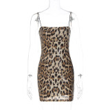 Autumn Winter Fashion Print Nightclub Strap Sequin Dress