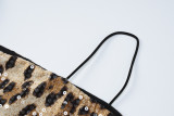 Autumn Winter Fashion Print Nightclub Strap Sequin Dress