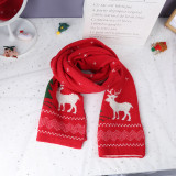 Christmas elk snowflake knitting scarf gloves hat Three-Piece