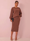 Autumn Winter Women's Clothing Fashionable Knit Sweater Skirt Women's Suit